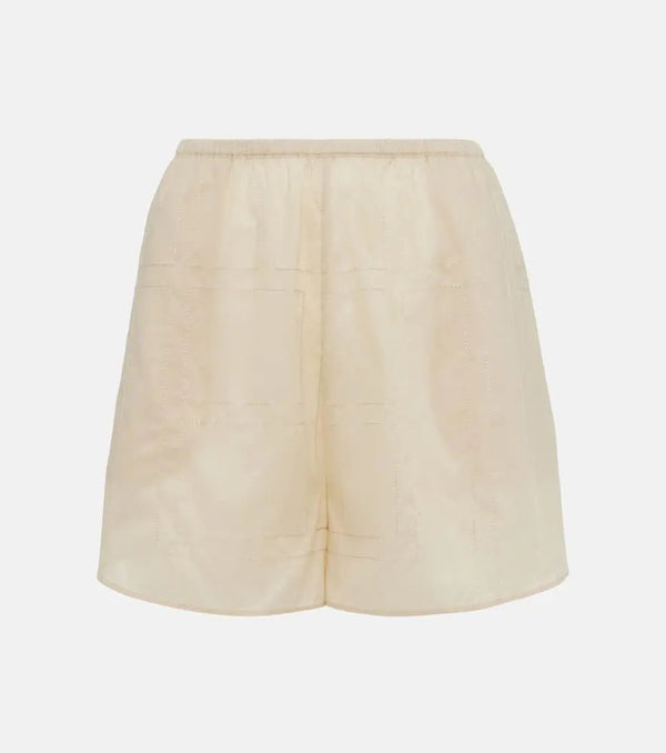 Toteme Monogram cotton-blend shorts | LYBSTORE