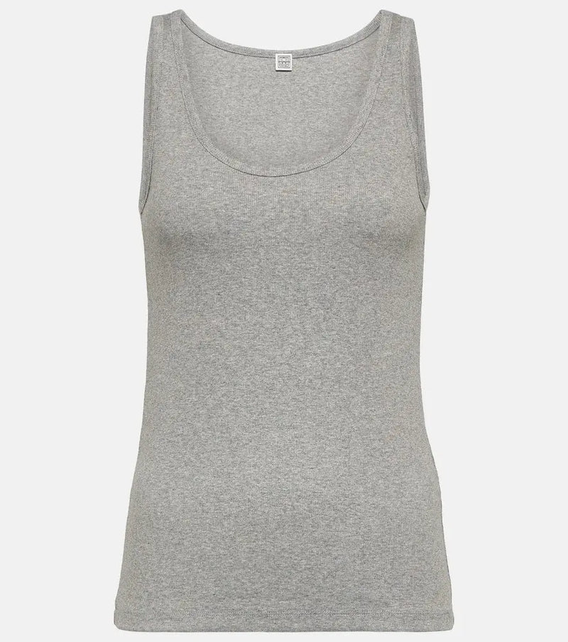 Toteme Ribbed-knit cotton-blend jersey tank top