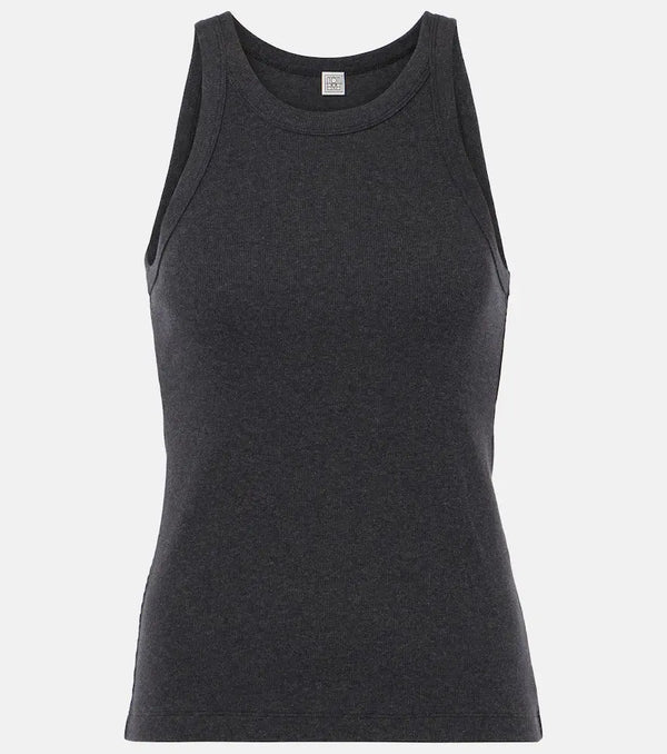 Toteme Ribbed-knit cotton-blend jersey tank top