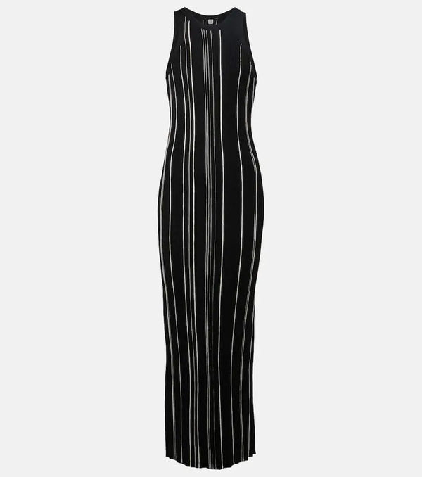 Toteme Striped ribbed-knit maxi dress