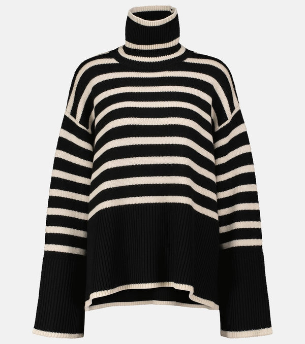 Toteme Striped turtleneck wool-blend sweater