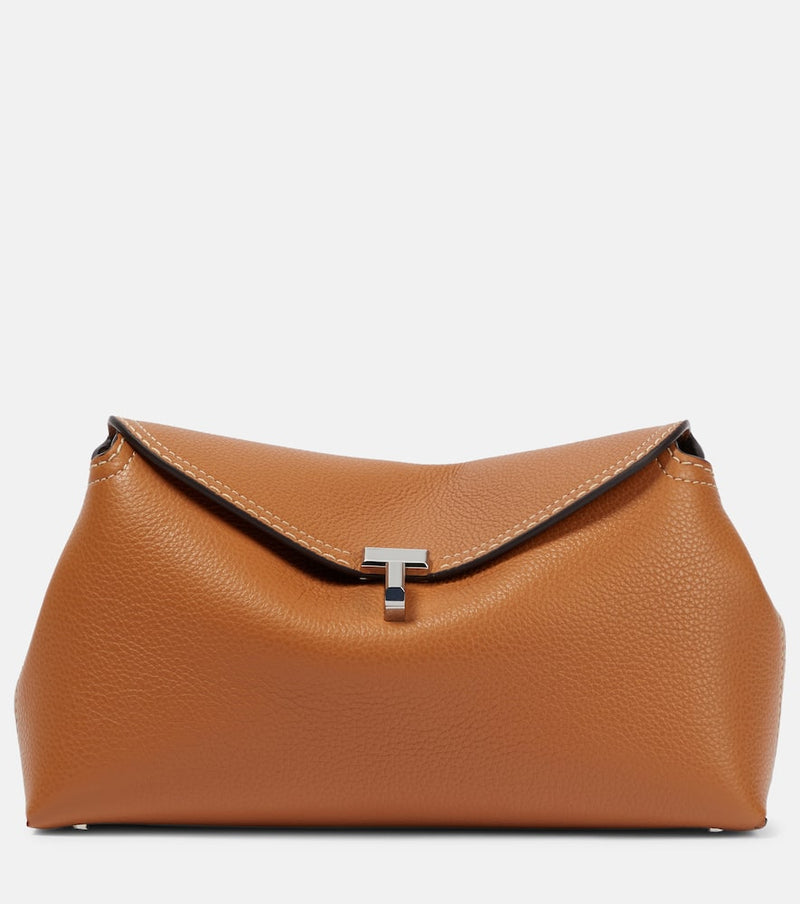 Toteme T-Lock leather clutch