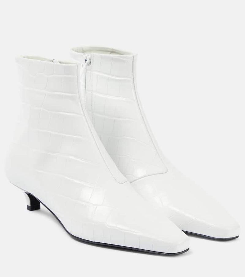 Toteme The Croco Slim leather ankle boots