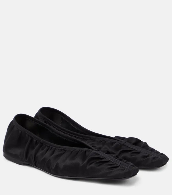 Toteme The Gathered Flat satin ballet flats | LYBSTORE