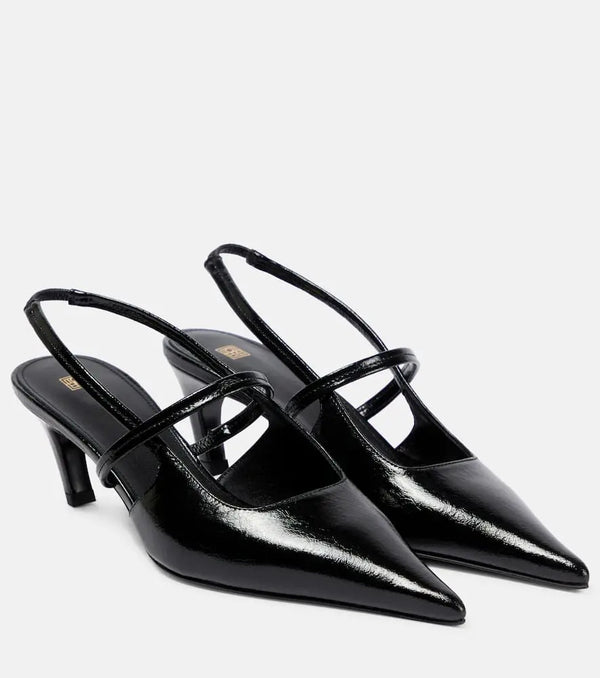 Toteme The Sharp leather slingback pumps | LYBSTORE