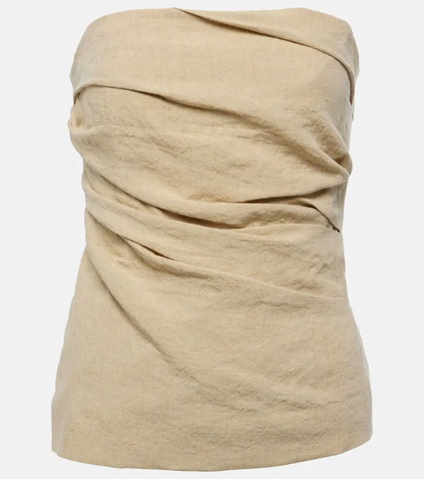 Tove Izel strapless linen top | LYBSTORE