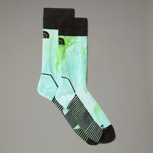 The North Face Trail Run Printed Crew Socks Meta Lime Tie Dye-tnf Black