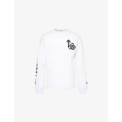 Mens Trapstar Logo-print long-sleeve cotton-blend stretch-jersey T-shirt