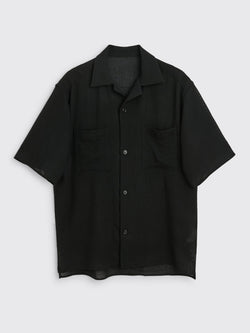 TRÈS BIEN everywear Short Sleeve Shirt Virgin Wool Black