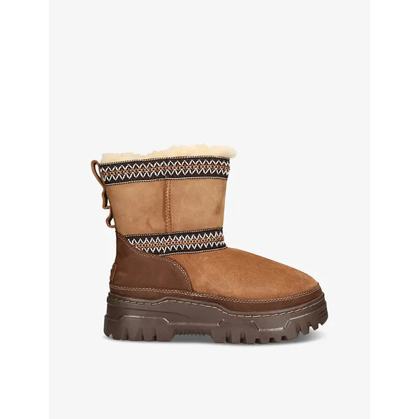 Ugg Classic Mini Trailgrazer suede and shearling ankle boots