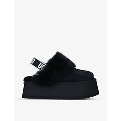 Ugg Funkette suede and sheepskin platform slippers | LYBSTORE