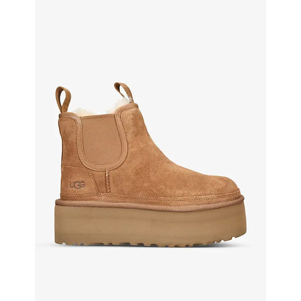 Ugg Neumel Platform Chelsea logo-patch suede ankle boots | Ugg