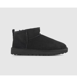 Ugg Womens Classic Ultra Mini Boots Black Sheepskin