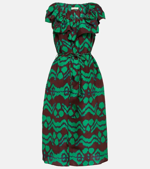 Ulla Johnson Anora printed silk midi dress | LYBSTORE