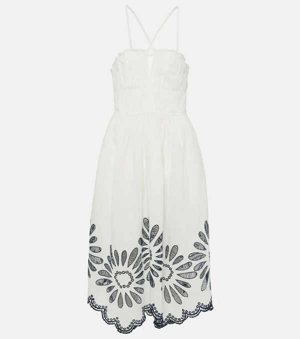 Ulla Johnson Beatrice linen and cotton midi dress