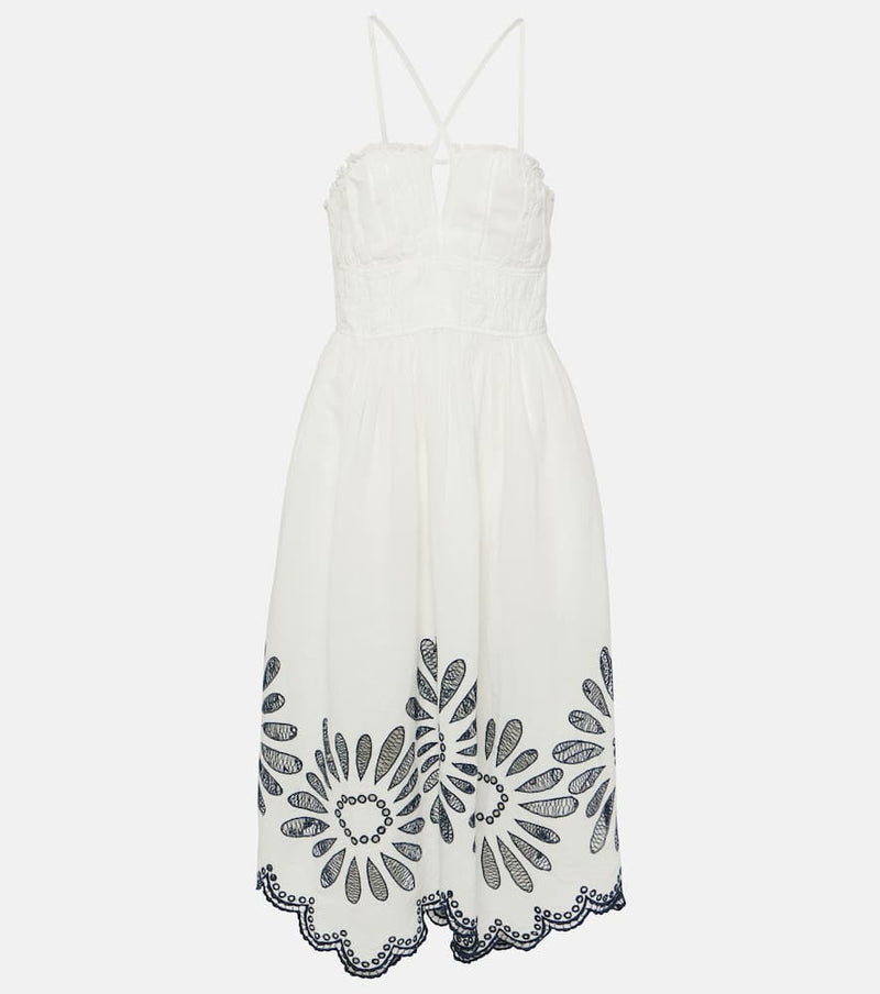 Ulla Johnson Beatrice linen and cotton midi dress