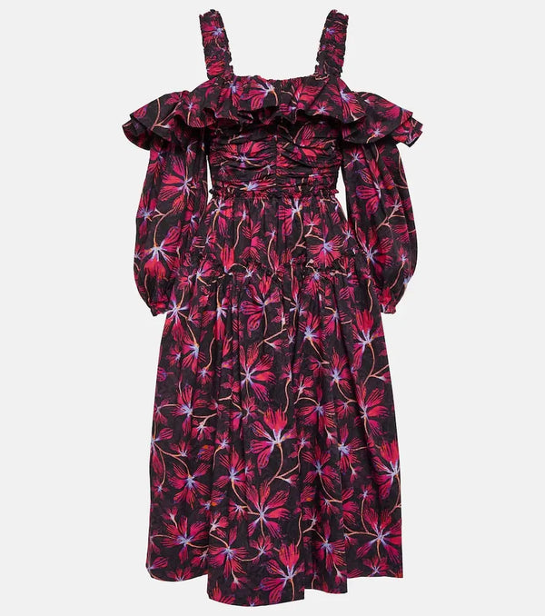 Ulla Johnson Caprice floral cotton poplin midi dress