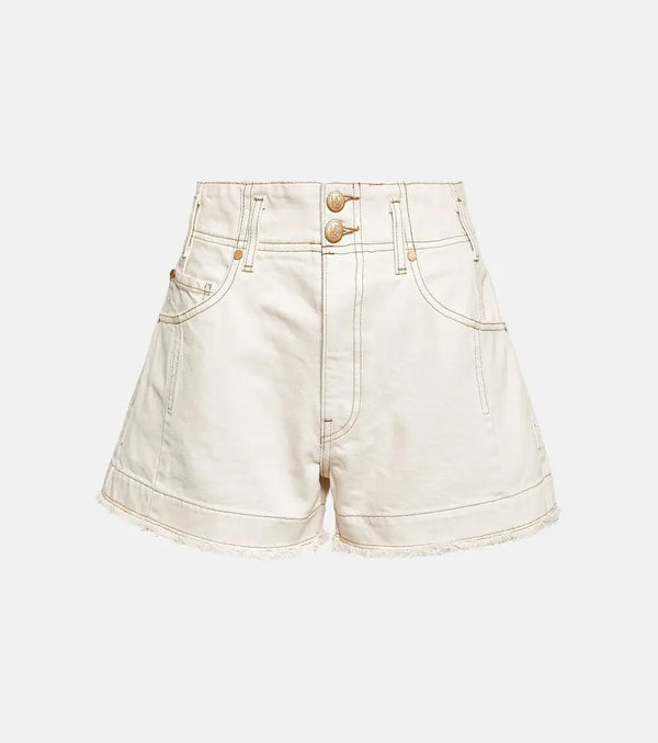 Ulla Johnson Charlotte high-rise denim shorts | LYBSTORE