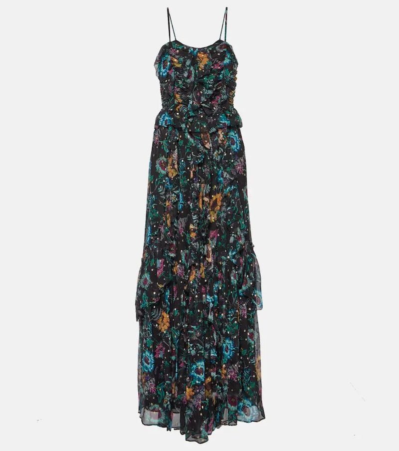 Ulla Johnson Colette ruffled silk maxi dress | LYBSTORE