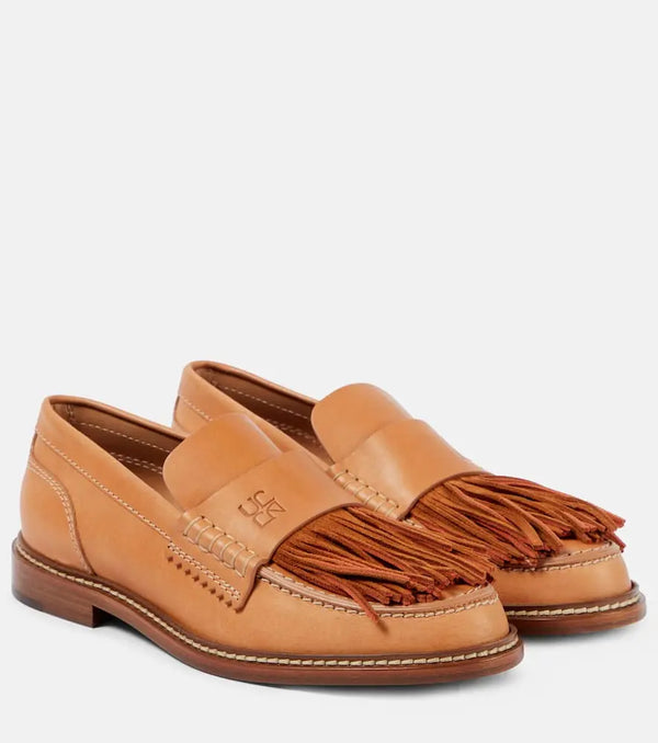 Ulla Johnson Fringed leather loafers | LYBSTORE