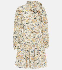 Ulla Johnson Lula floral tie-neck silk minidress