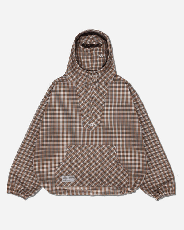 Umbro Men s Masked Hood Plaid Overshirt Brown / Beige