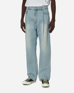 Unaffected One Tuck Wide Denim Pants Light Blue