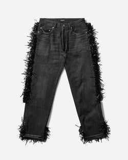 Undercover Women s Distressed Fringe Denim Pants Black