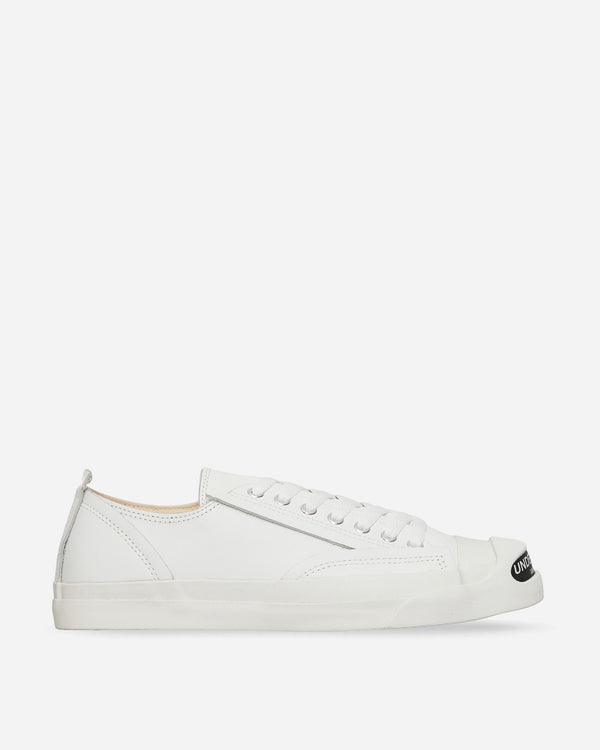 Undercover Men s Toe Logo Leather Sneakers White