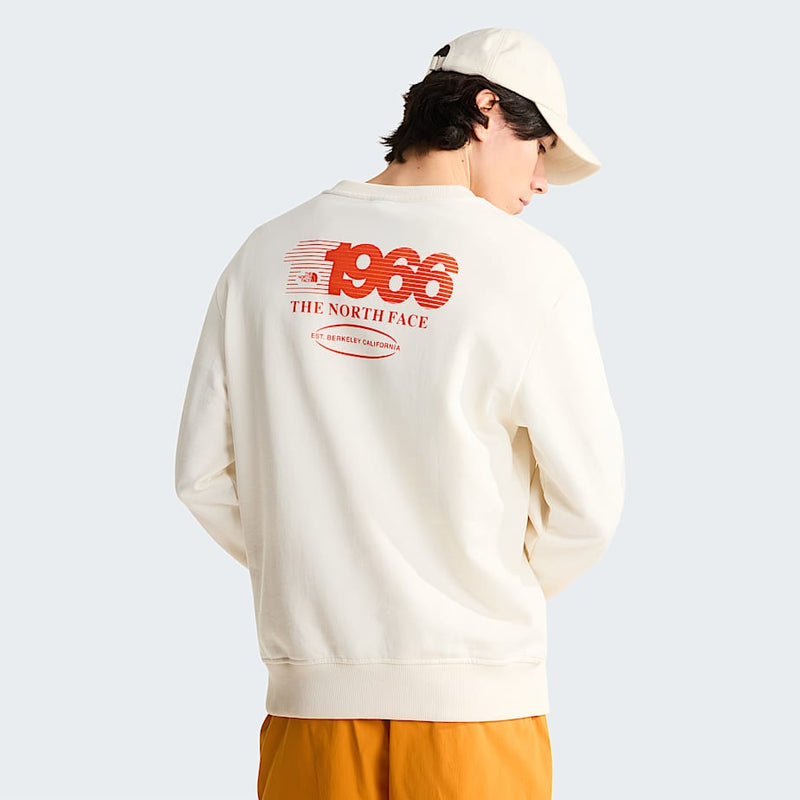 The North Face Track Relaxed Sweatshirt White Dune lava Red