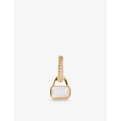 Womens V By Laura Vann June 18ct yellow gold-plated recycled sterling-silver moonstone and white topaz charm