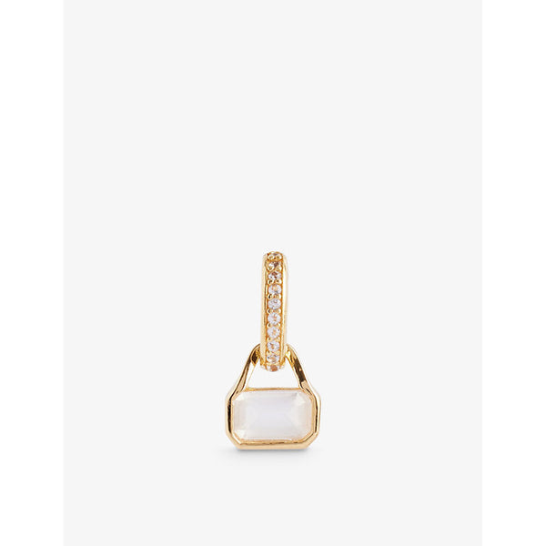 Womens V By Laura Vann June 18ct yellow gold-plated recycled sterling-silver moonstone and white topaz charm