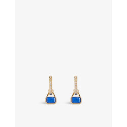 Womens V By Laura Vann September 18ct yellow gold-plated recycled sterling-silver lapis and white topaz earrings