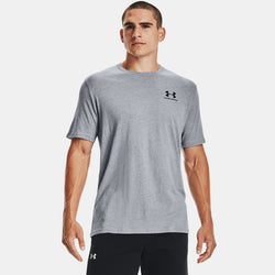 Under Armour Left Chest Logo Short Sleeve Steel Light Heather Black