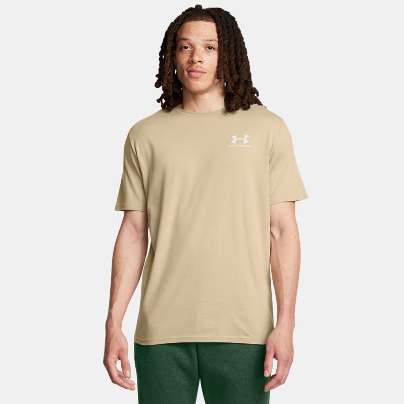 Under Armour Left Chest Logo Short Sleeve City Khaki White