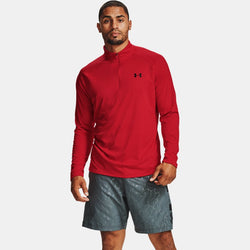 Under Armour Tech™ ½ Zip Long Sleeve Red Black