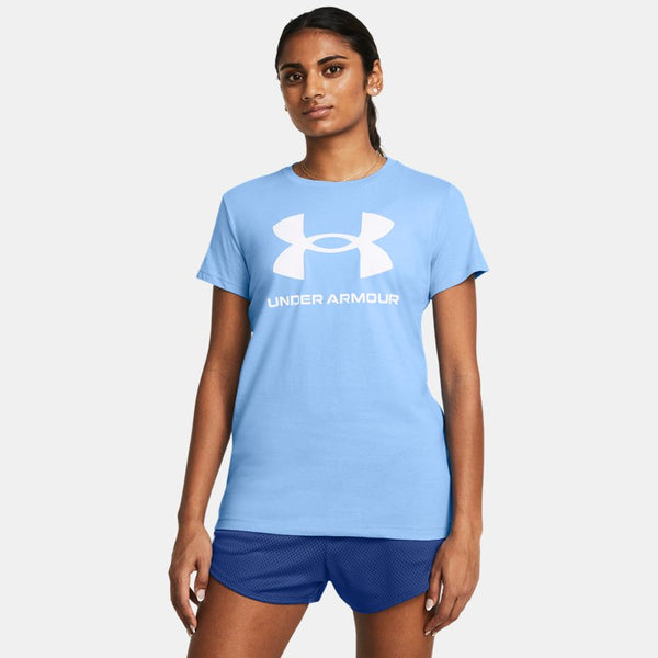 Under Armour Rival Logo Short Sleeve Horizon Blue White