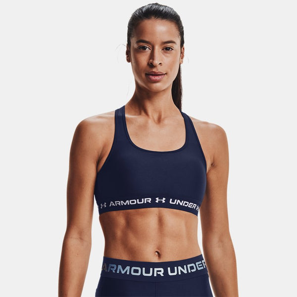 Armour® Mid Crossback Sports Bra Midnight Navy Midnight Navy White