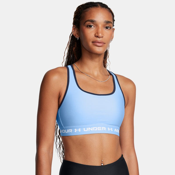 Armour® Mid Crossback Sports Bra Horizon Blue Midnight Navy White