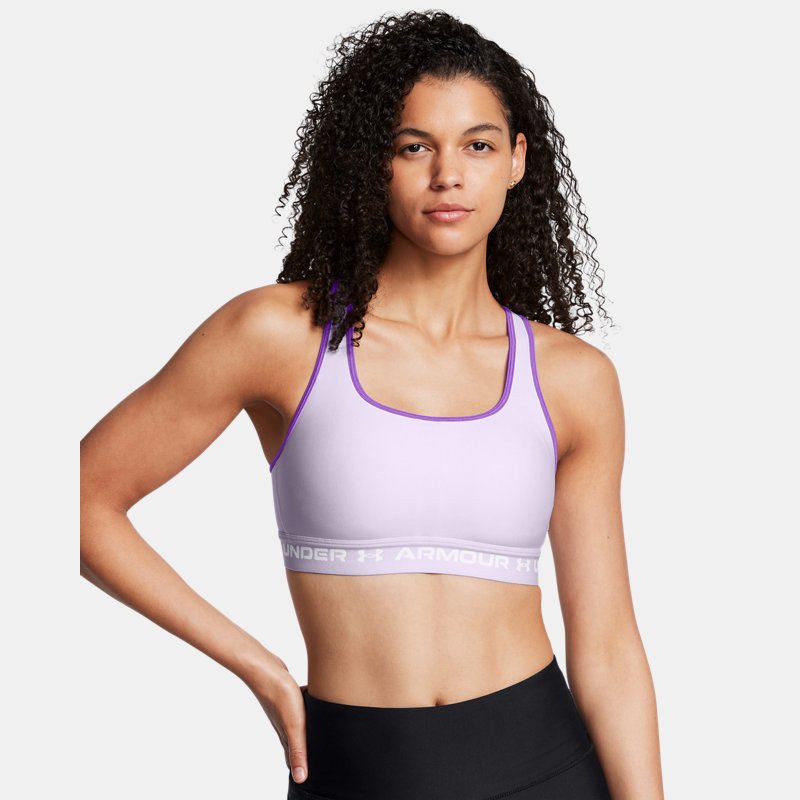 Armour® Mid Crossback Sports Bra Salt Purple Lavish White