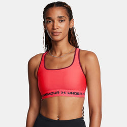 Armour® Mid Crossback Sports Bra Racer Red Cardinal Black