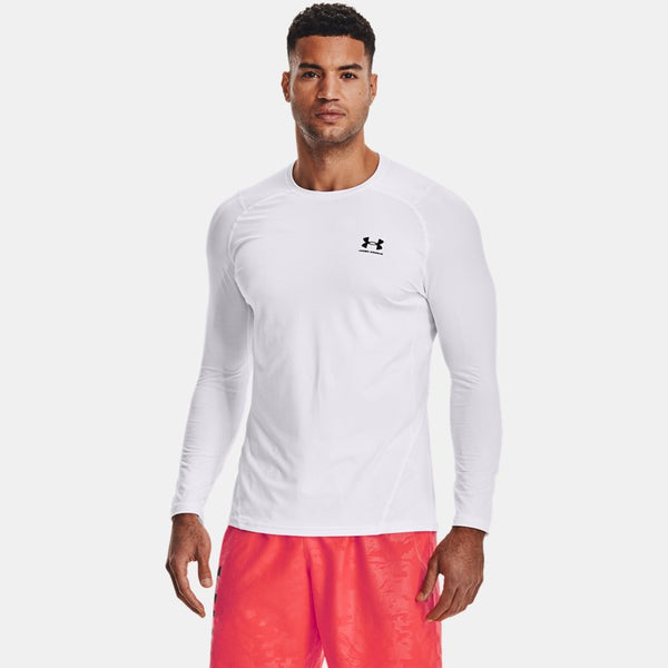 Under Armour HeatGear® Fitted Long Sleeve White Black