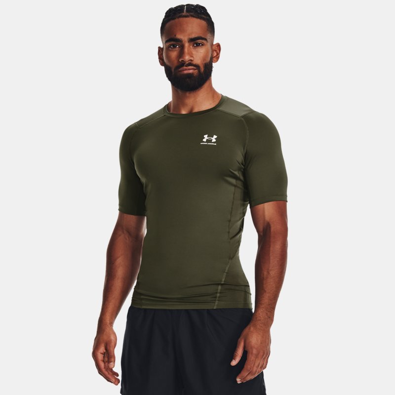 HeatGear® Short Sleeve Marine OD Green White