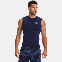 HeatGear® Sleeveless Midnight Navy White