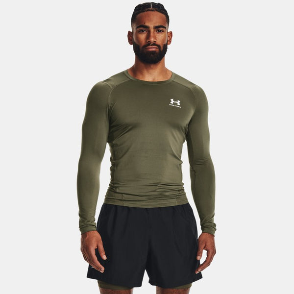 HeatGear® Long Sleeve Marine OD Green White