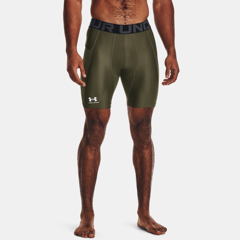 HeatGear® Compression Shorts Marine OD Green White