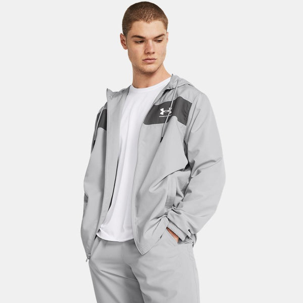 Under Armour Sportstyle Windbreaker Jacket Mod Gray Castlerock White