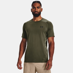 HeatGear® Fitted Short Sleeve Marine OD Green Black