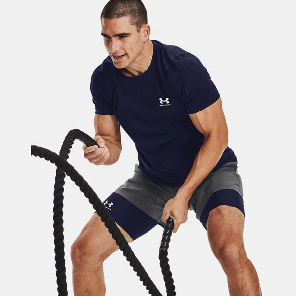 Under Armour HeatGear® Fitted Short Sleeve Midnight Navy White