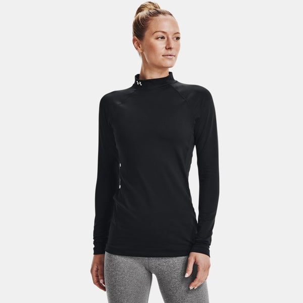 Under Armour ColdGear® Mock Neck Long Sleeve Black White